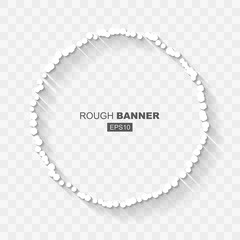 Wall Mural - White Abstract Rought Doted Grunge Banner Template with Flat Design Shadow