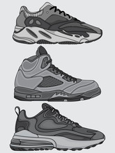 Set Of Sneakers Design Vectors
