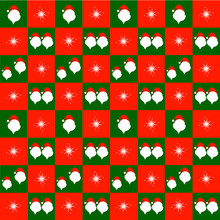 Christmas Background Hot Mak Table Format Santa Claus Head Character In The Green Box And Snowflakes In The Red Box