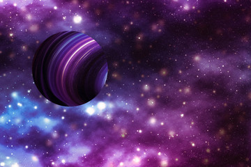 Wall Mural - stars, planet and galaxy in cosmos universe, space and time travel science background