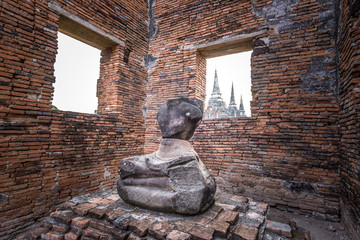 Wat Phra Si Sanphet temple in Ayutthaya Historical Park, a UNESCO world heritage site, Thailand.