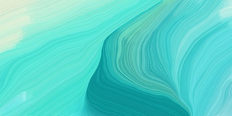 Aufkleber - abstract waves illustration with medium turquoise, tea green and dark cyan color. can be used as wallpaper, background or texture