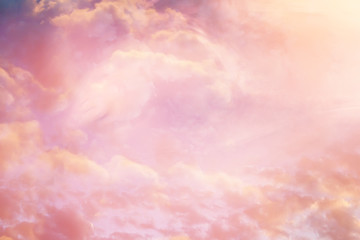 Wall Mural - swirling sky background with clouds / beautiful watercolor clouds background, spring sunset, beautif