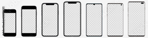Fotografía Realistic mockups popular phones with blank screens for your design