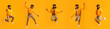 © Prostock-studio - Collage of jumping winter black guy over orange background
