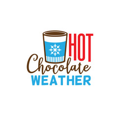 Sticker - hot chocolate water vector christmas winter holiday pun theme for print