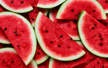 A Large Number Of Cut Slices Of Watermelon