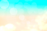 Fototapeta Na ścianę - Summer Holiday Concept: Abstract Blurred Light Beach with Autumn Sky Sky Background