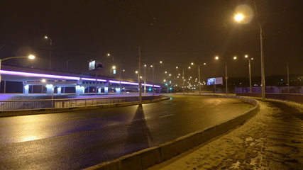 Wall Mural - traffic in city at night