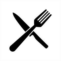 cutlery kitchen icon black simple flat vector illustration eps10 isolated on white background