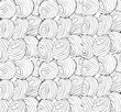 Seamless white texture with circular abstract elements. Vector art.