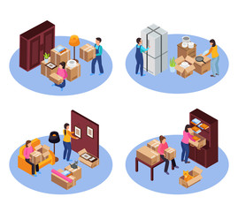 Canvas Print - Relocation Service Concept Icons Set