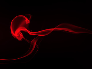 art of red smoke abstract on black background, fire design, darkness concept
