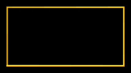 Wall Mural - Golden Frame Border Transparent Background Seamless Loop Animation