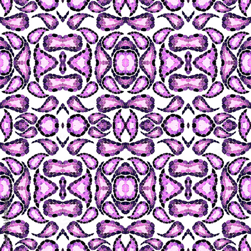 Watercolor seamless pattern with paisley elements.Tribal ethnic seamless patt...