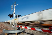 Train Passing Level Crossing Motion Blur