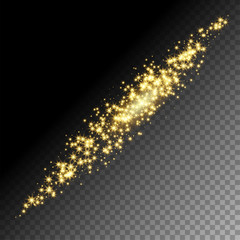 Wall Mural - golden glittering star way vector illustration