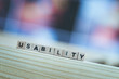 © Patrick Daxenbichler - Usability concept: Close up picture of wood cubes with the word “usability”