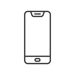 Sticker - Linear phone icon isolated. Outline smartphone