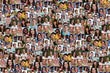Background portrait collection group of young people portraits faces multicultural