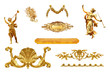 Gold details from France isolated on a white background.
