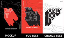 Modern Poster Design Template 3D Text Effect Mockup /full Editable	