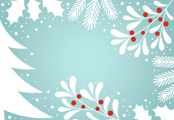 Wall Mural - christmas winter holiday card background.