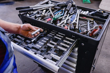 auto mechanic at work in the workshop