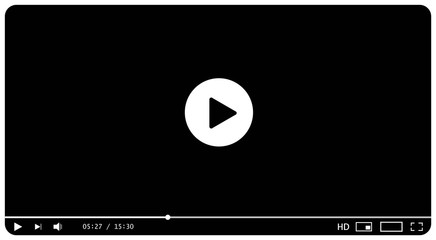 Classic video player template. Vector illustration