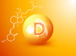 © Katsiaryna Hatsak - Nutrition sign vector concept. The power of vitamin D. Chemical formula
