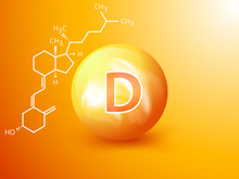 Nutrition Sign Vector Concept. The Power Of Vitamin D. Chemical Formula