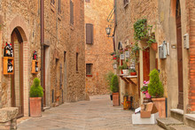 Beautiful Italian Street Of  Small Old Provincial Town