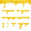 Realistic Detailed 3d Dripping Honey Set. Vector