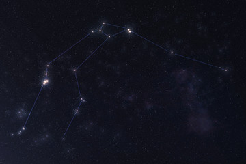 Wall Mural - aquarius constellation in outer space. zodiac sign aquarius constellation lines. elements of this im