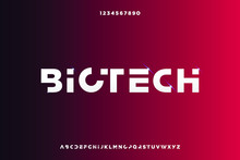 Biotech, Abstract Technology Science Alphabet Font. Digital Space Typography Vector Illustration Design