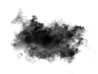 Wall Mural - black clouds or smoke on white background