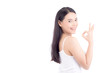 © NT_studio - Portrait of beautiful asian woman, beauty of girl with face smile and gesture ok attractive isolated on white background, perfect with wellness and healthcare concept.