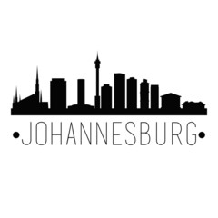 Johannesburg South Africa. City Skyline. Silhouette City. Design Vector. Famous Monuments.