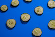 cucumber slices with light blue background