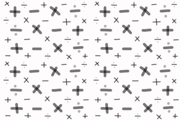seamless pattern of math signs on white background