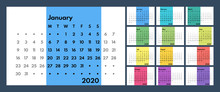 2020 Perpetual Style Calendar Vector Template