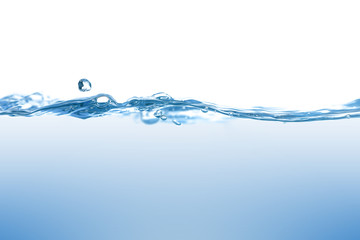 water splash aqua flowing in waves and creating bubbles drops on the water surface feel fresh and cl