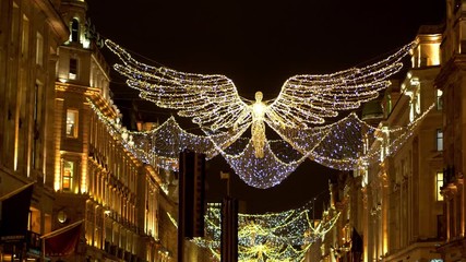 Wall Mural - Amazing Christmas decoration in the streets of London - LONDON, UNITED KINGDOM - DECEMBER 11, 2019