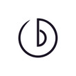letter ob circle motion logo vector