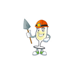 Wall Mural - Cool Miner champagne glass cartoon character design style