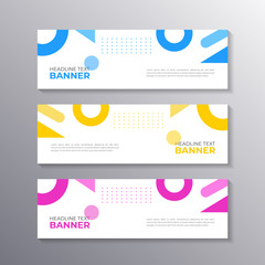 Wall Mural - Banner with minimal design, cool geometric business memphis background, Applicable for Banners, Header, Footer, Advertising