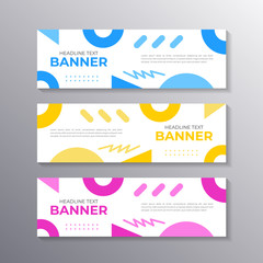 Wall Mural - Banner with minimal design, cool geometric business memphis background, Applicable for Banners, Header, Footer, Advertising