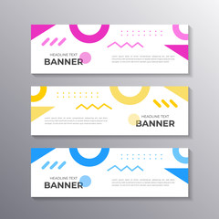 Wall Mural - Banner with minimal design, cool geometric business memphis background, Applicable for Banners, Header, Footer, Advertising