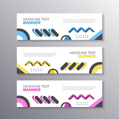Wall Mural - Banner with minimal design, cool geometric business memphis background, Applicable for Banners, Header, Footer, Advertising
