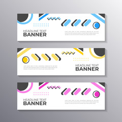 Wall Mural - Banner with minimal design, cool geometric business memphis background, Applicable for Banners, Header, Footer, Advertising